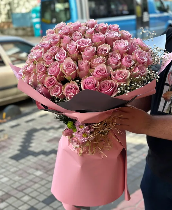 101 ithal pembe gül (main)